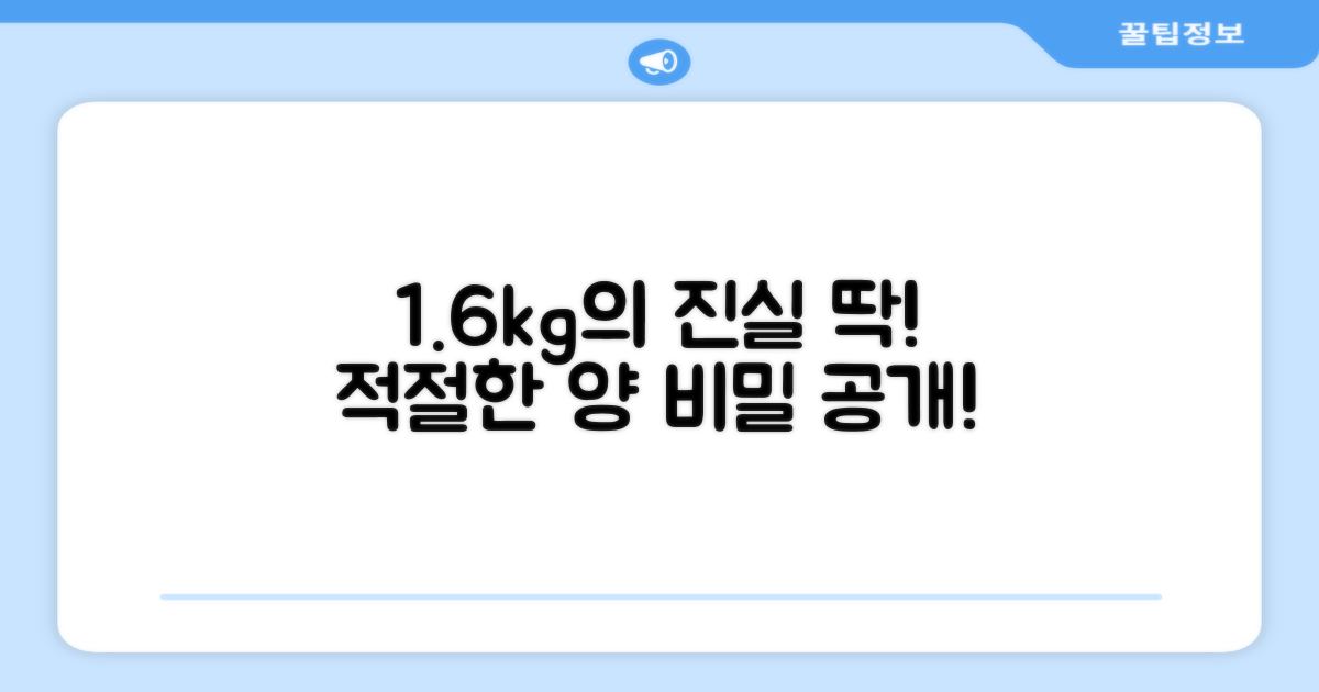 1.6kg, 적절한 양의 비밀