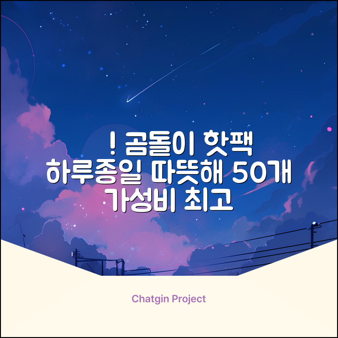 곰도리 하루종일 촥~ 붙이는 핫팩 장시간 고급형, 50개 추천 리뷰