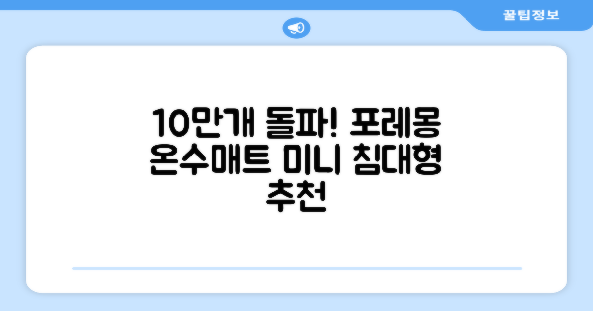 [10만개 판매돌파] 포레몽 온수매트 침대형 BTM-501S, 미니(800x1800mm) 추천 리뷰