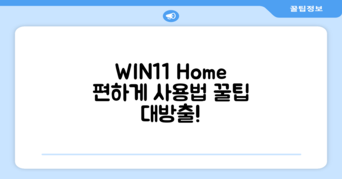 WIN11 Home, 편하게 사용하세요!