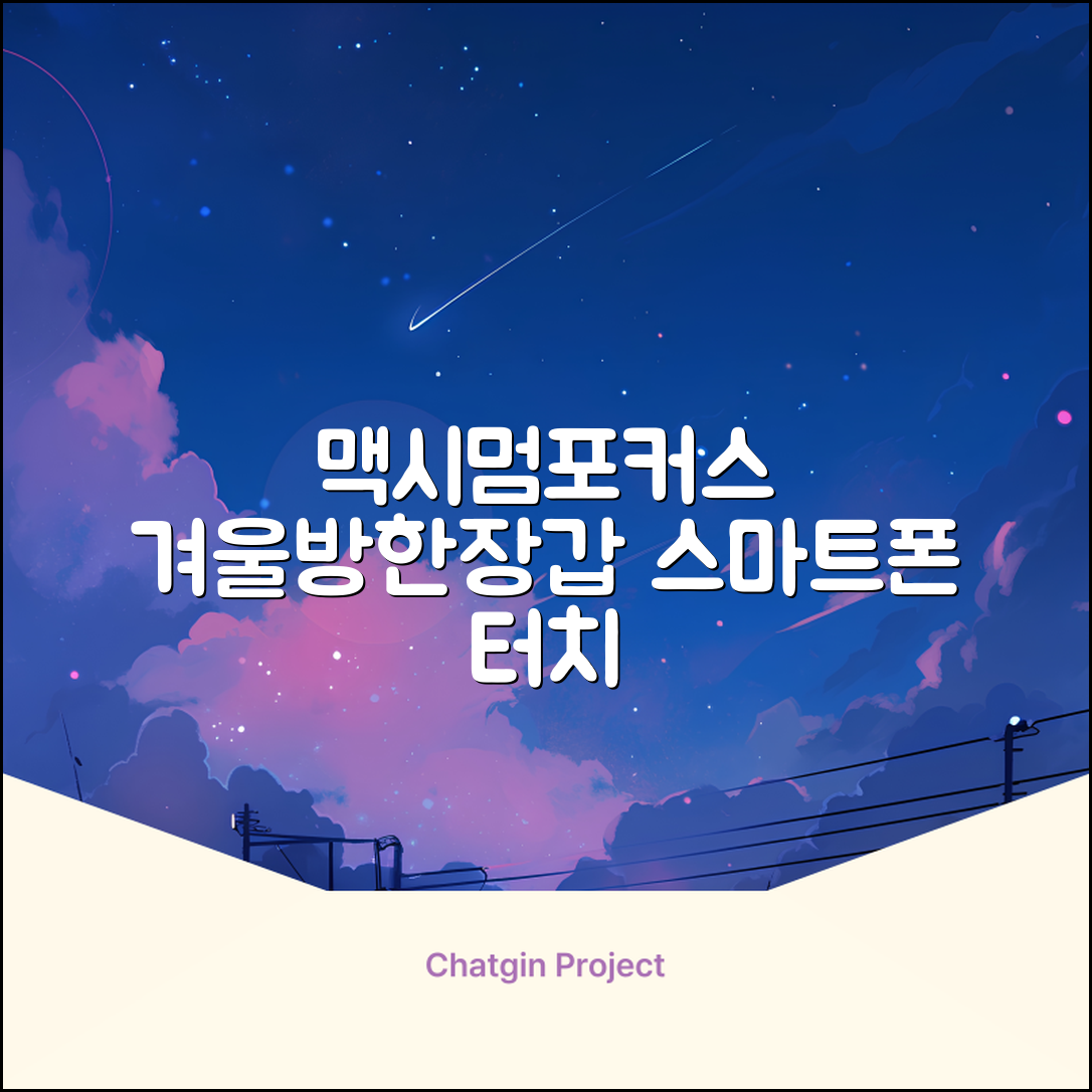 맥시멈포커스 스마트폰 터치 겨울 방한장갑 추천 리뷰