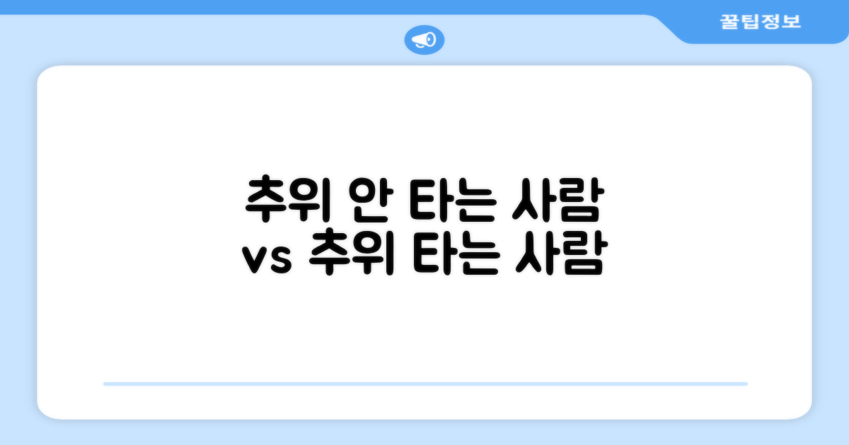 추위 안 타는 사람 vs 타는 사람