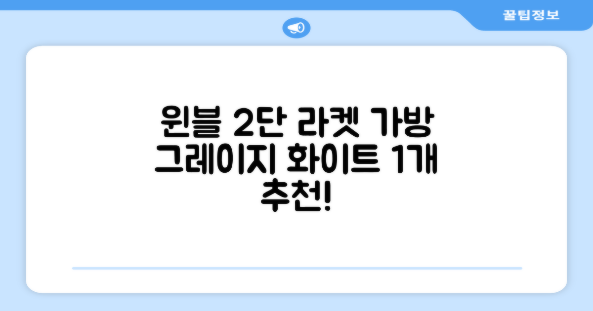 윈불 2단 배드민턴 테니스 라켓 가방, 그레이지 화이트, 1개 추천 리뷰