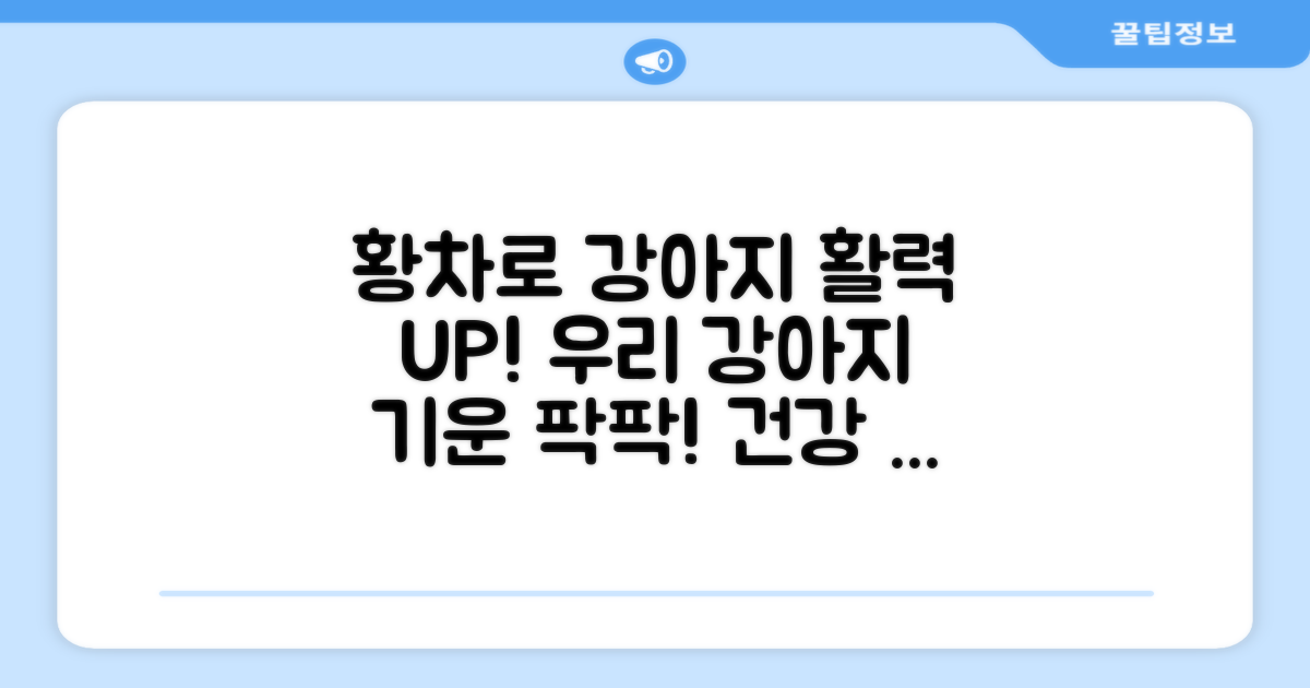 보양황차로 우리 강아지 활력 UP!