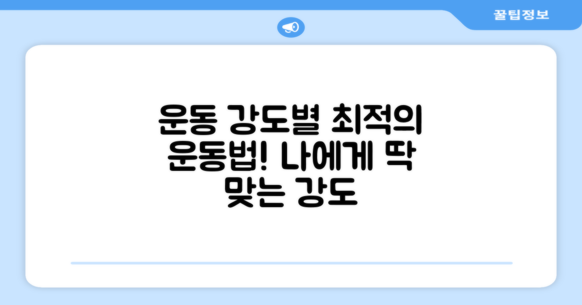 운동 강도별 적절한 선택