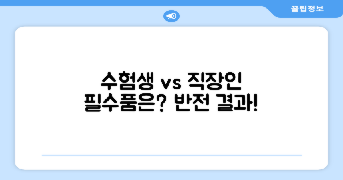수험생 vs 직장인, 필수품?