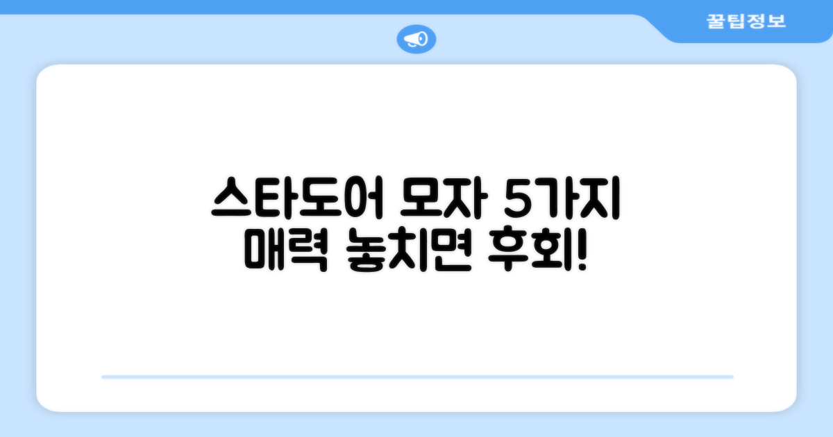 스타도어 모자 5가지 장점