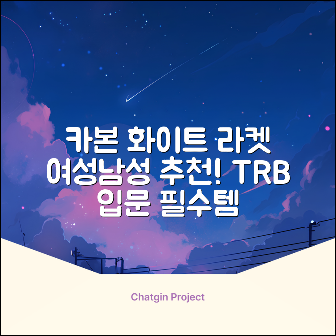 티알비 입문용 테니스라켓 여성 남자, 1개, 카본 화이트 추천 리뷰