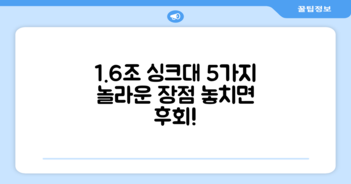 1조 600 싱크대 5가지 장점