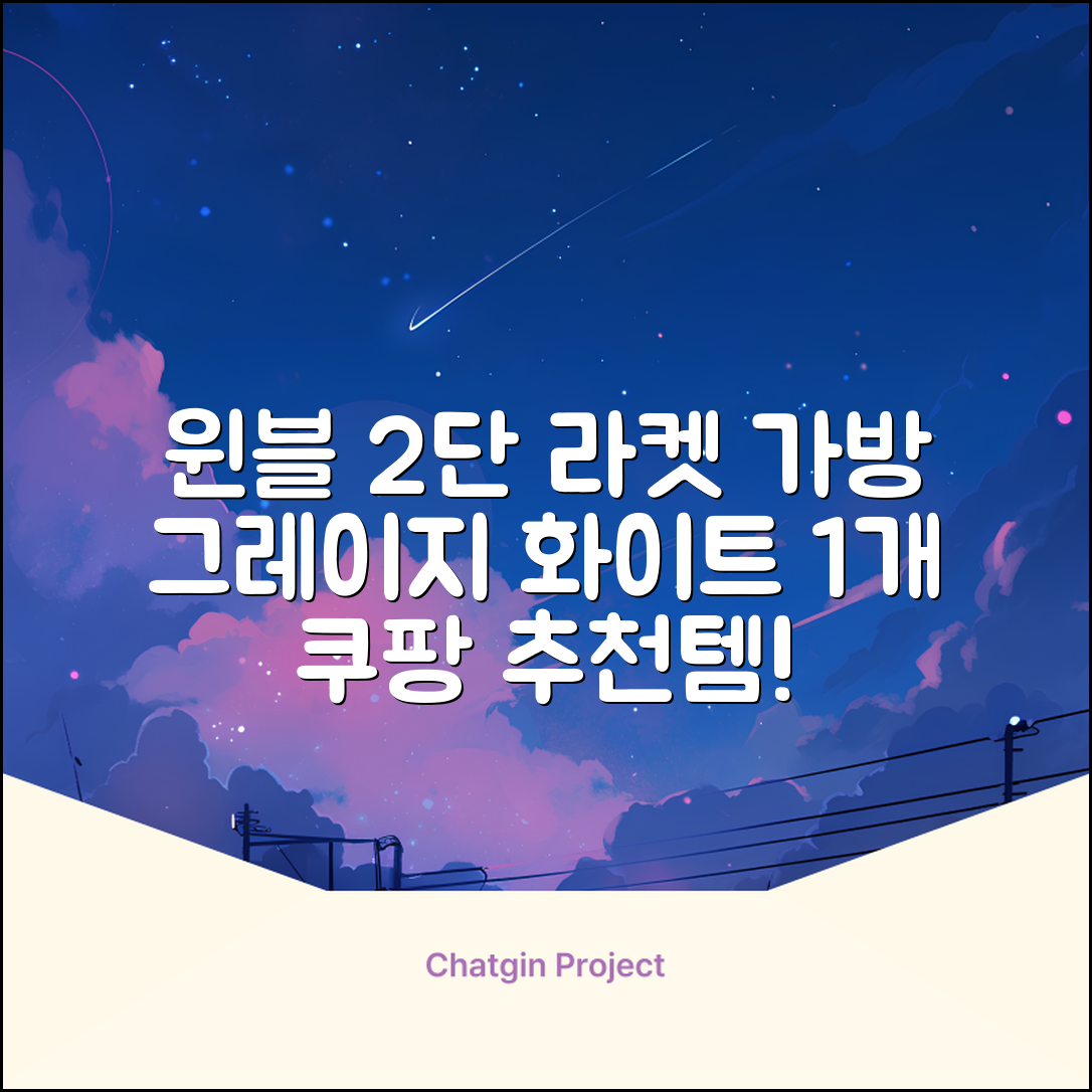 윈불 2단 배드민턴 테니스 라켓 가방, 그레이지 화이트, 1개 추천 리뷰