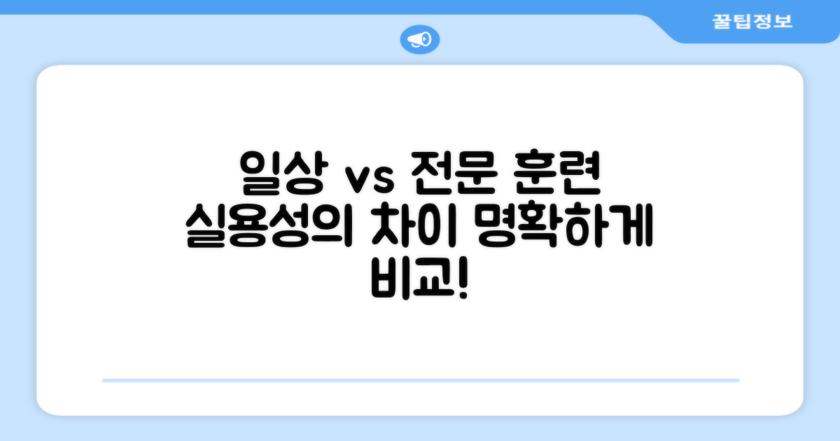 실용성: 일상 vs 전문 훈련